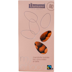 Praline din Migdale Invelite in Ciocolata cu Lapte Ecologice/Bio 100g DAMIANO
