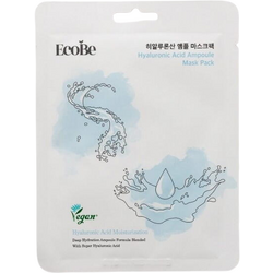 ECOBE, Masca Coreeana Hidratare Profunda pentru Ten Suplu si Luminos cu Efect Rapid de Revitalizare cu Acid Hialuronic 1buc, Vegis.ro