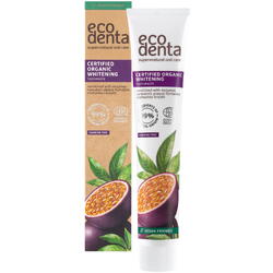 ECODENTA, Pasta de Dinti pentru Albire cu Enzime si Aroma de Fructul Pasiunii Bio 75ml, Vegis.ro