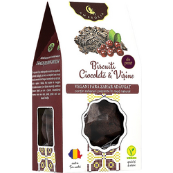 AMBROZIA, Biscuiti cu Ciocolata si Visine fara Zahar Adaugat 130g, Vegis.ro