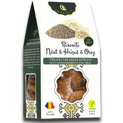 AMBROZIA, Biscuiti cu Naut, Hrisca si Orez fara Zahar Adaugat 30g, Vegis.ro