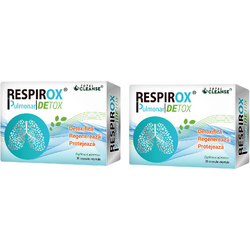 COSMOPHARM, Pachet Respirox Pulmonar Detox 750mg 30cps + 30cps, Vegis.ro