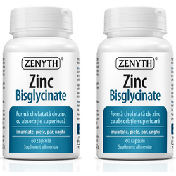 Pachet Zinc Bisglycinate (Zinc Bisglicinat) 60cps + 60cps ZENYTH PHARMA
