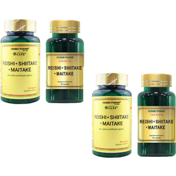 COSMOPHARM, Pachet Reishi + Shiitake + Maitake 2x60cps + 2x30cps, Vegis.ro