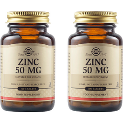 Pachet Zinc Gluconate (Gluconat de Zinc) 50mg 100tb + 100tb SOLGAR