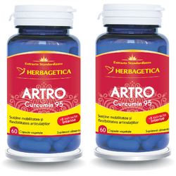 Pachet Artro Curcumin 95 60cps+60cps (50% reducere la al doilea produs) HERBAGETICA